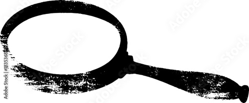 Black and white stencil of handheld mirror silhouette for design and decoration