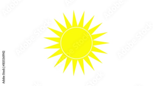 Bright Yellow Sun Icon Animation on Light Background.