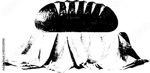 Black and white bread loaf stencil art for bakery design