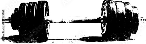 Black and white stencil of dumbbells for fitness and gym design