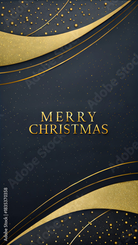 Merry Christmas – Luxurious Minimalist. Blue background.