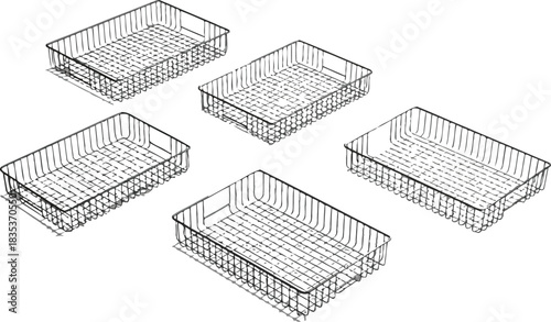 Wire baskets storage organization container metal mesh minimalist modern design home