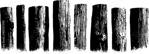 Black and white aged timber texture stencil for rustic design projects