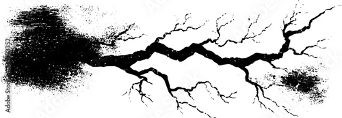 Abstract lightning stencil illustration in black and white for urban art and design