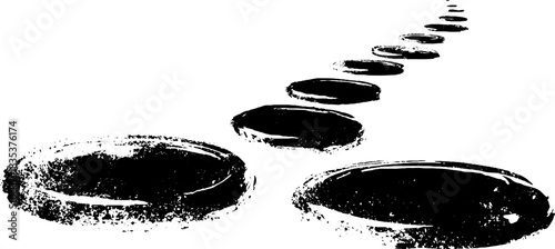 Black and white stencil illustration of cosmetic droplets for beauty design