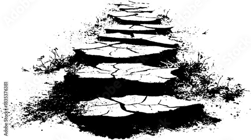 Cracked earth stencil illustration for urban design concepts