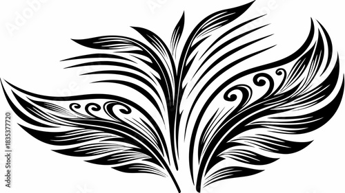 set of black feathers