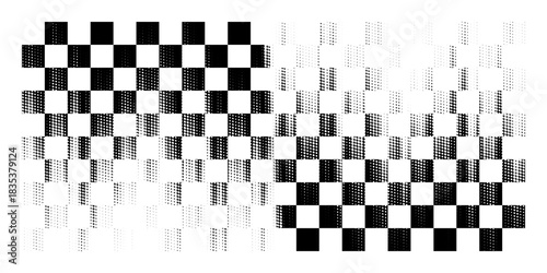 Race flag grunge background, car rally or motocross finish flag with vector checker pattern. Grunge race flag for car racing sport or bike speedway, motorsport