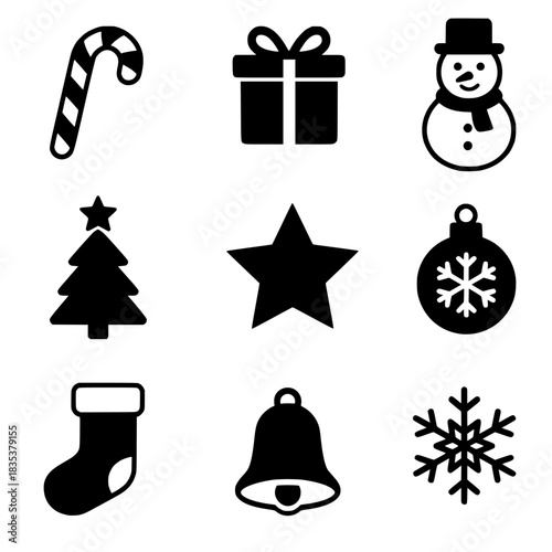 Merry Christmas icons set