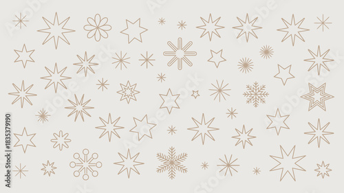 Delicate and intricate snowflake patterns in soft pastel colors scattered across a light neutral background creating a whimsical and festive winter holiday design