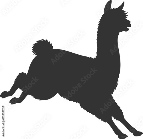 Running llama silhouette design for animal themes