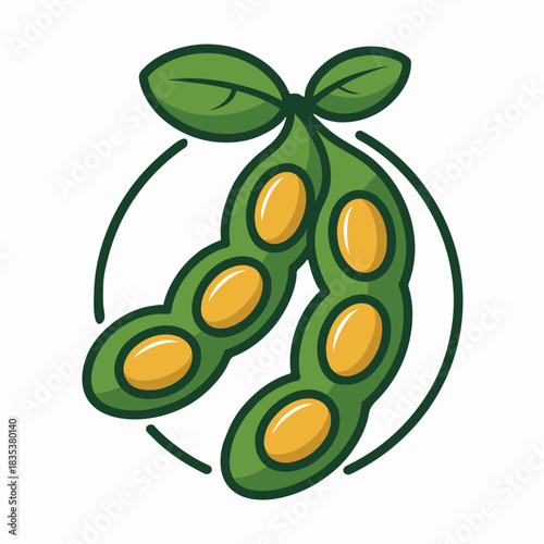 Soya bean Logo design element vector icon with creative modern concept