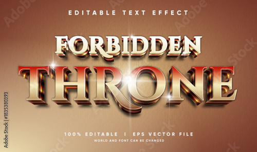 forbidden throne 3d vector text effect with modern style