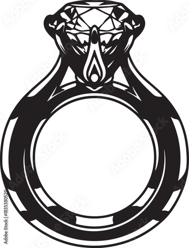 Diamond ring silhouette with intricate band detail
