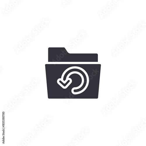 Folder document icon representing organized storage, file sorting system, and data backup classification.