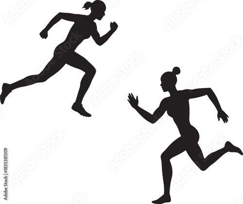 runners vector silhouettes, silhouette of a man, silhouette, runner, athlete, silhouettes, player, sports, ball, vector, sport, run, people, football, jump, men, action, running, body, jogging, exerci
