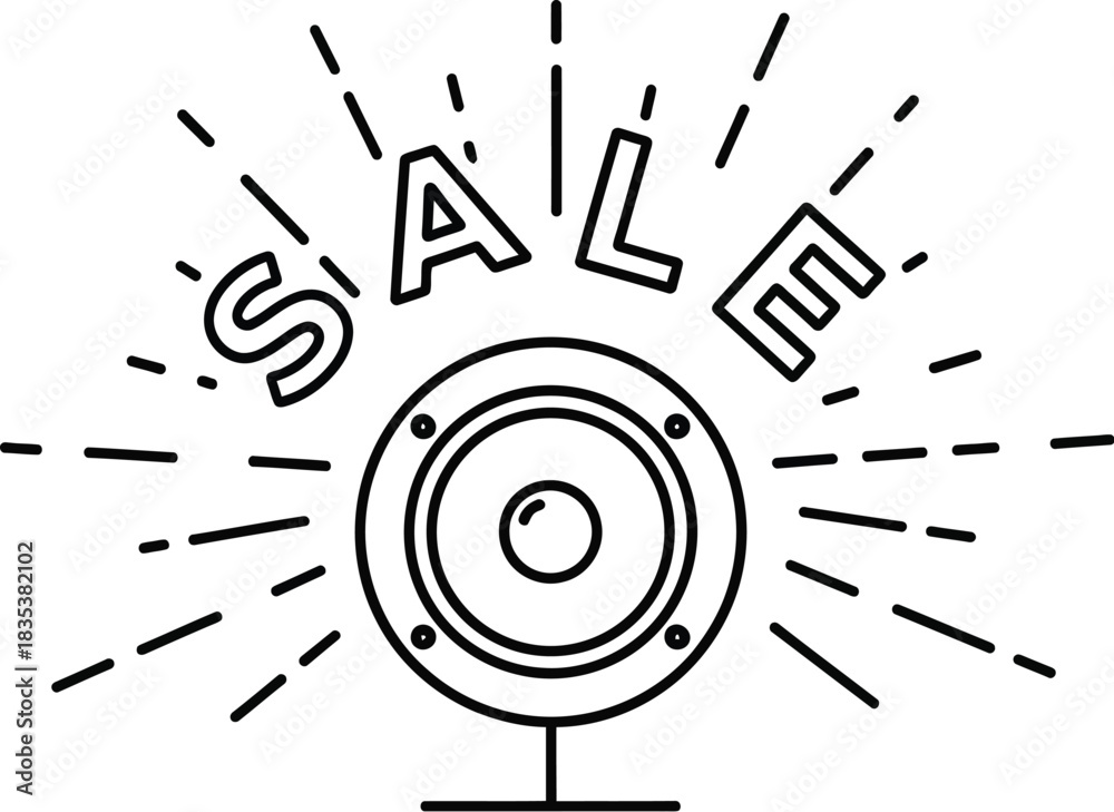Fototapeta premium Sale speaker audio music sound discount promotion offer retail marketing shop now