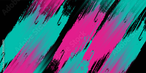 Car sticker wrap banner abstract sporty lines pink blue greenish grunge color combination brush storm thunder modern pattern racing motorsport.