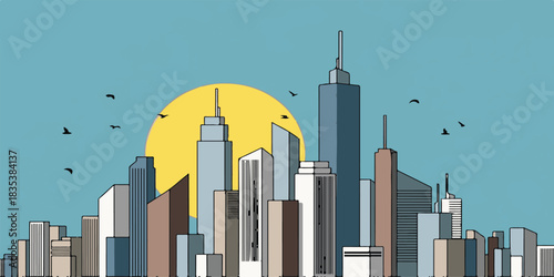 Dubai's urban skyline features stunning, tall architecture and modern skyscrapers, creating a striking cityscape of glass and steel buildings