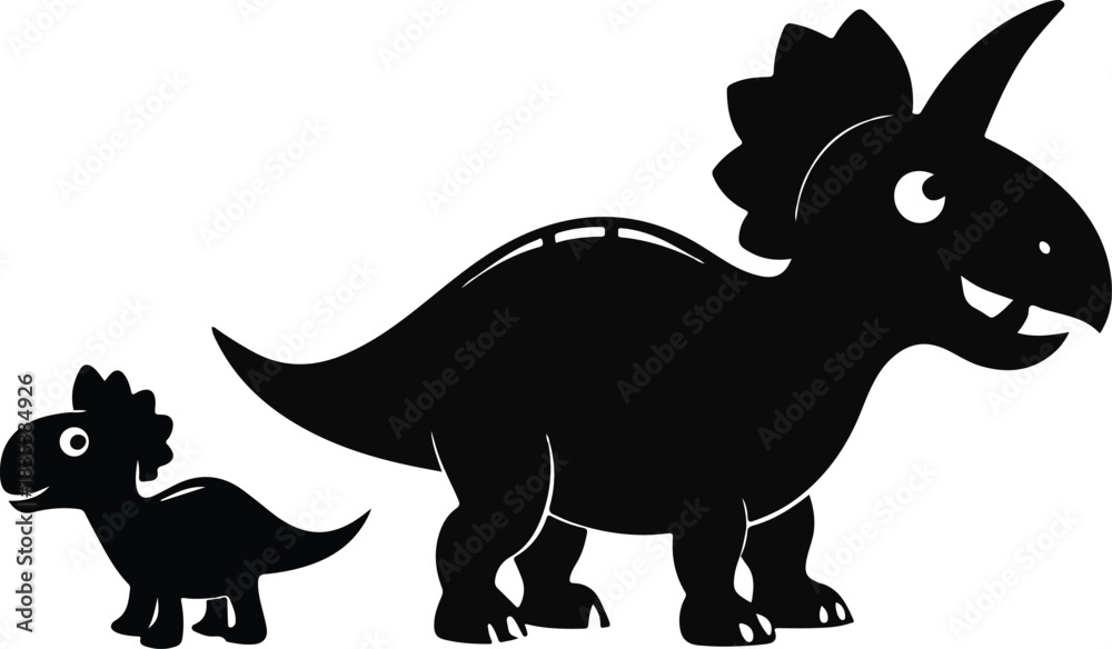 Fototapeta premium Black and white horse and donkey vector illustration