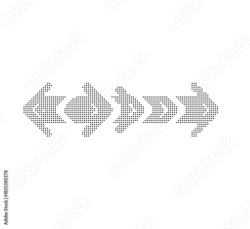 Dotted Progressive Arrow Sequence progression forward