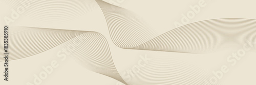 Abstract background with lines and waves. Web banner size. Element for design. Vector background for brochure, booklet, flyer, poster. Brown and beige gradient. Coffee, cafe eps10