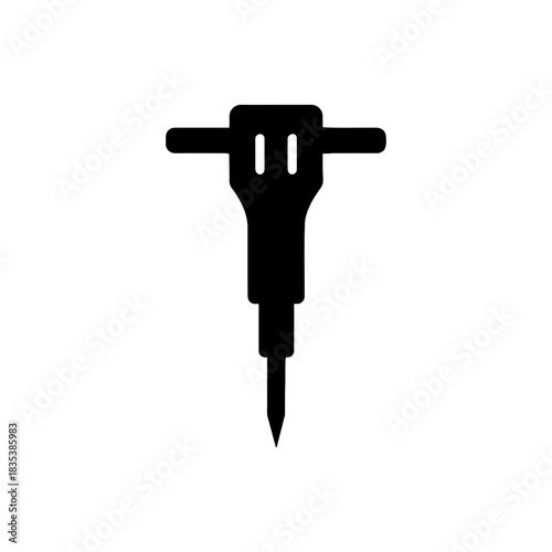 Silhouette of a jackhammer on a white background
