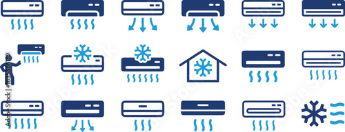 snowflakes, blue, comfort, cooling, white, heat, technology, description:, air, conditioner, design, person, home, flow, house, appliance, collection, interacting, showing, snowflake, graphic, [conver