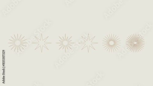 A horizontal line of five decorative circular mandala like geometric patterns in soft pastel colors against a neutral background creating a sense of symmetry and repetition