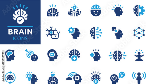 brain, mind, icon, symbol, technology, science, psychology, intelligence, idea, thinking, learning, knowledge, connection, network, neuron, cogwheel, puzzle, head, human, health, medical, therapy, cre