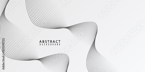 Abstract vector background with black wavy lines. eps10, poster
