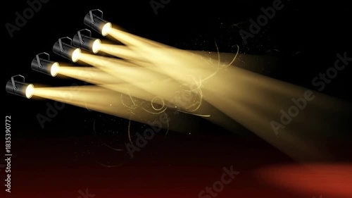 Stage Lights Illuminate the Darkness Creating a Dramatic Atmosphere.