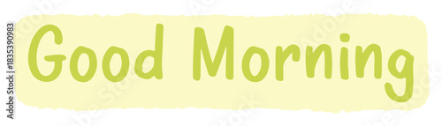 Good Morning Bold Black and White Typography Badge Vector