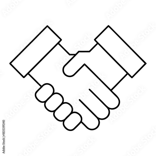 Partnership Handshake Outline Vector Illustration Transparent Background