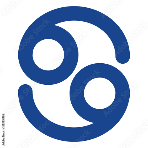 Cancer zodiac sign flat