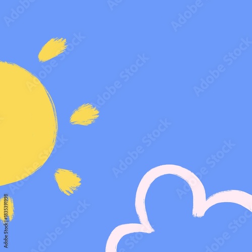 cute sun and clouds abstract