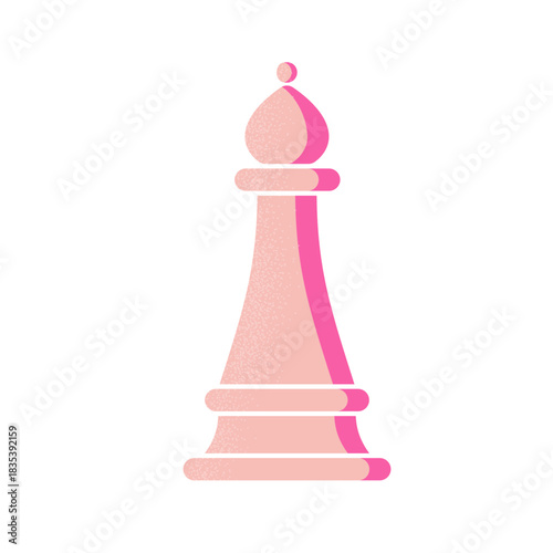 Pink bishop semi flat chess piece