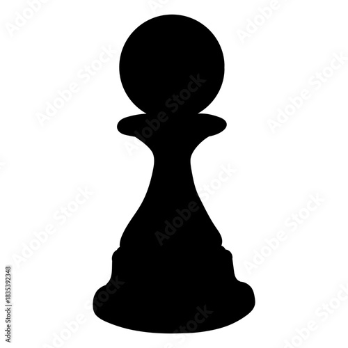 Pawn chess piece realistic silhouette