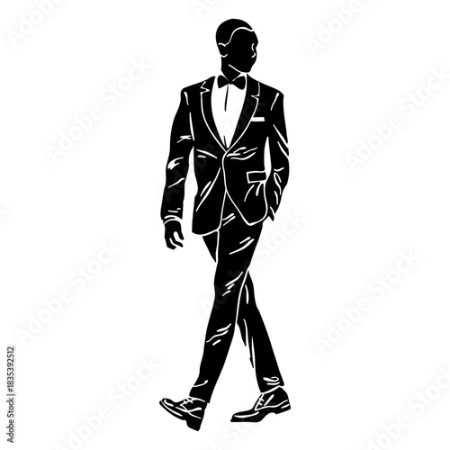 Guy in tuxedo cut out