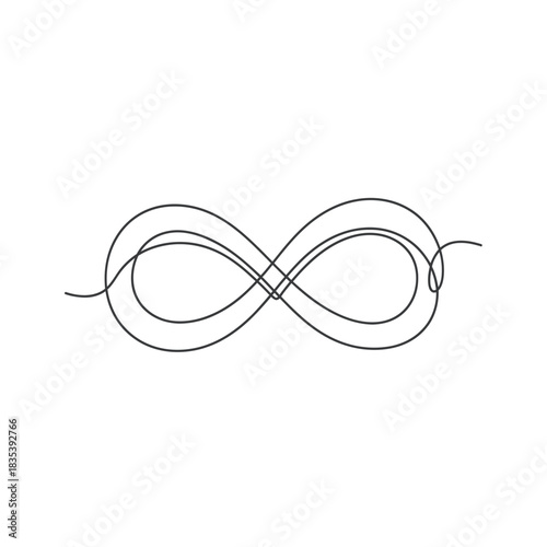 Infinity symbol continuous line eternal icon forever outline vector illusration
