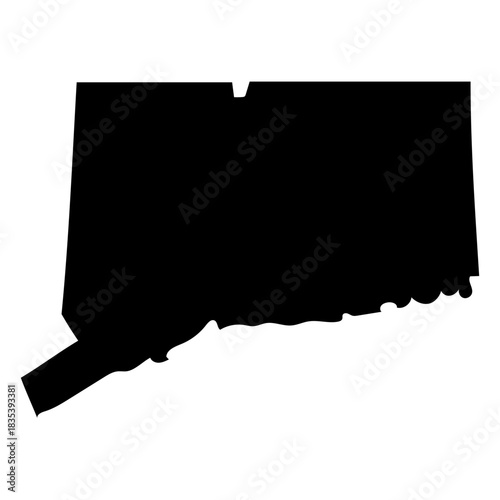 Connecticut usa map silhouette