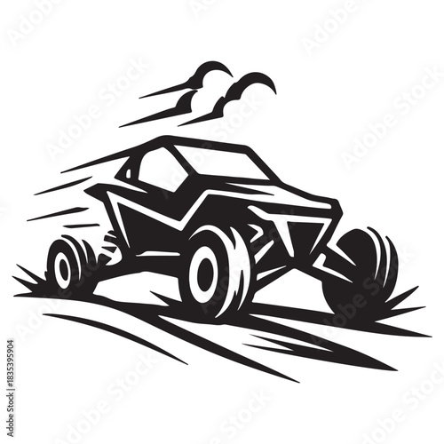 Off road dune buggy vector silhouette racing adventure illustration