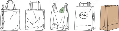 Shopping bags tote bags paper bags plastic bags reusable eco friendly grocery