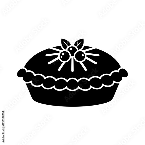 “Fruit Basket Icon – Fresh Produce Container Silhouette Vector”
