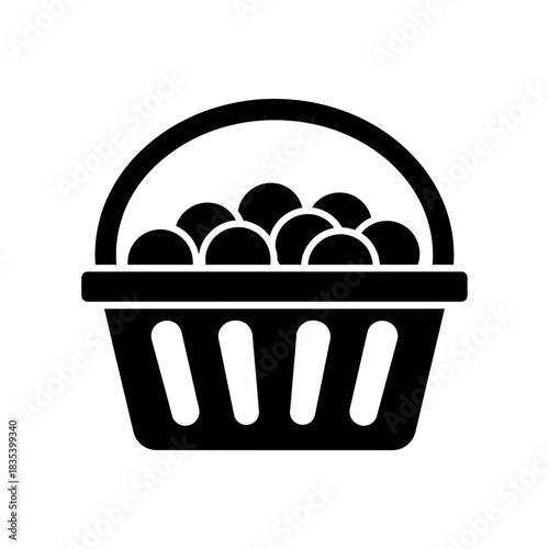 Shopping Basket Icon – Grocery Cart Symbol for Retail, Store & Ecommerce Design