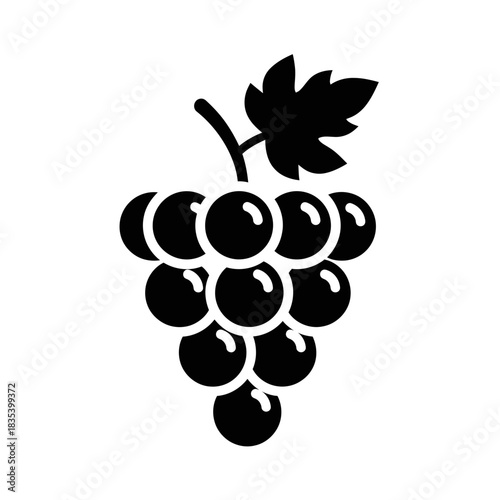 Grapes Icon – Fresh Fruit Cluster Symbol for Wine, Vineyard & Food Design