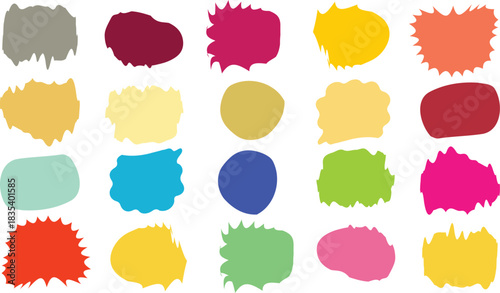 Set of colorful speech bubbles