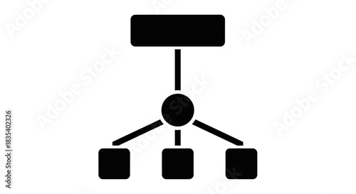 Hierarchical Structure Icon – Minimal Organizational Network Diagram Symbol