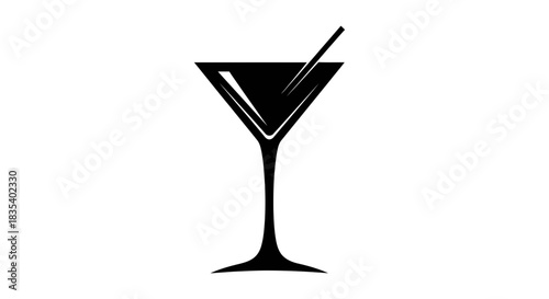 Minimal Martini Glass Icon – Stylish Cocktail Drink Symbol for Bar and Lounge Designs
