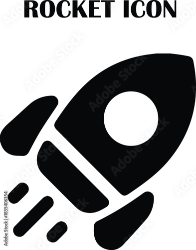 Rocket icon vector symbolizing launch, startup growth, innovation, and fast progress—perfect for technology, business, and creative project interfaces.